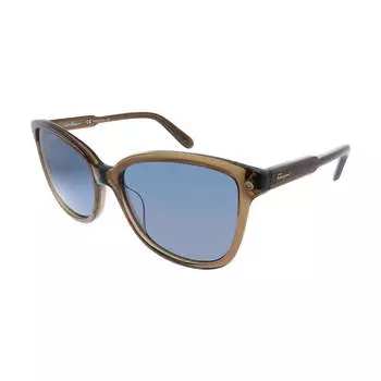 Salvatore Ferragamo SF 815S 210 56 мм унисекс квадратные солнцезащитные очки, коричневый