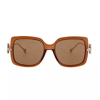 Salvatore Ferragamo SF 913S 210 55 мм женские квадратные солнцезащитные очки, цвет transparent brown