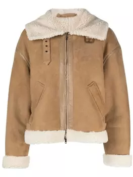 Salvatore Santoro дубленка на молнии, коричневый