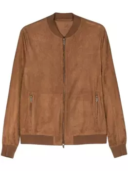 Salvatore Santoro замшевый бомбер, коричневый