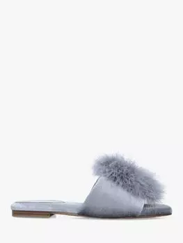 Sam Edelman Francie Pom Pom Бархатные шлепанцы, серые