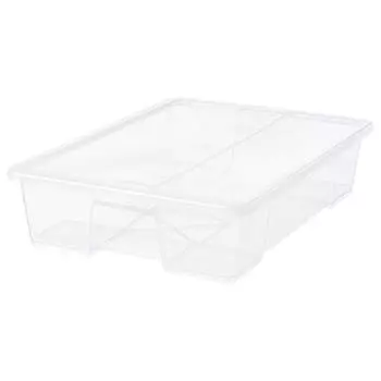 SAMLA САМЛА Контейнер с крышкой, прозрачный, 79x57x18 см/55 л IKEA