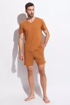 Самодельная футболка с льном и шпицем Sofiaman, коричневый