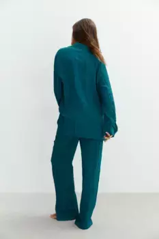 Самодельные штаны из мятой ткани H&M, зеленый