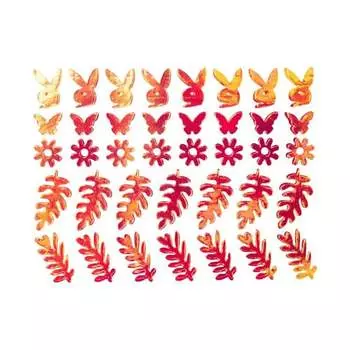 Самоклеящаяся наклейка листочки цветы бабочки зайчики №35, Molly Lac