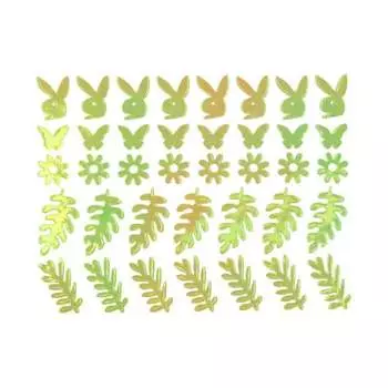 Самоклеящаяся наклейка листочки цветы бабочки зайчики №44 MollyLac, Molly Lac