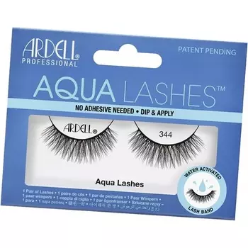 Самоклеящиеся накладные ресницы из натуральных волос Aqua Lashes 344 — клей не требуется, активируются водой — гипоаллергенные, веганские, многоразовые, Ardell