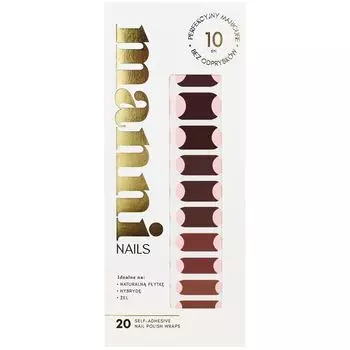 Самоклеящийся лак для ногтей фраппучино, 20 шт./1 упаковка. Manni Nails