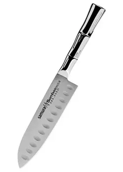 Самура Бамбуковый Маленький Сантоку. Сферическая помола, 137 мм Samura