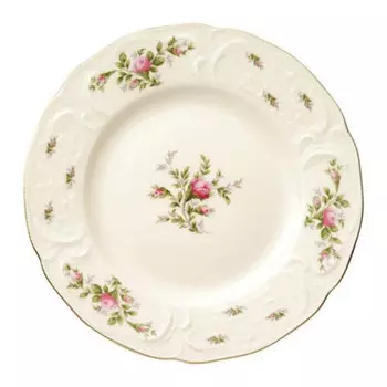 Сан-Суси, слоновая кость, мох, роза, новая тарелка, 26 см Rosenthal, красочный