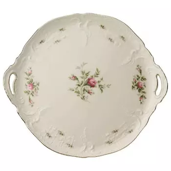 Сан-Суси, слоновая кость, роза, новая тарелка для торта, 32 см Rosenthal, красочный