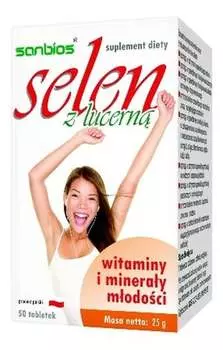 Sanbios, Селен с люцерной, 50 таблеток