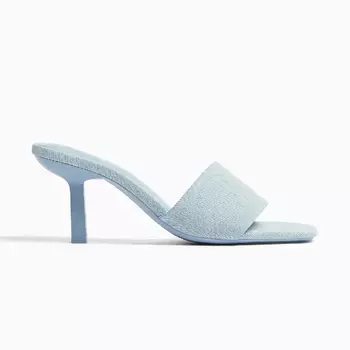Сандали Bershka Heeled Denim, синий