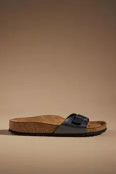 Сандали Birkenstock Madrid с эффектом металлик, черный