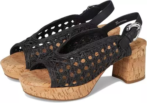 Сандалии Aerosoles Cornelia, цвет Black Embroidered Raffia/Cork Heel