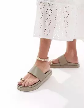 Сандалии ALDO Beachstroll с петлей для большого пальца из нубука цвета хаки