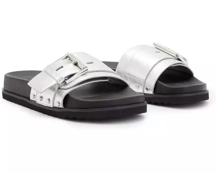 Сандалии AllSaints Ellie Stud Slider, серебряный