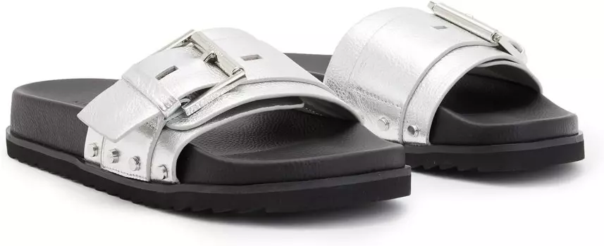 Сандалии AllSaints Ellie Stud Slider, серебряный