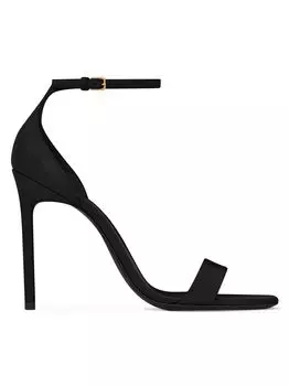 Сандалии Amber из кожи Saint Laurent, неро