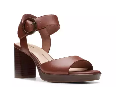 Сандалии Amberlyn Ruby Platform Sandal Clarks, темно-коричневый