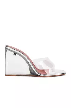 Сандалии Amina Muaddi Lupita Glass Wedge, цвет Transparent