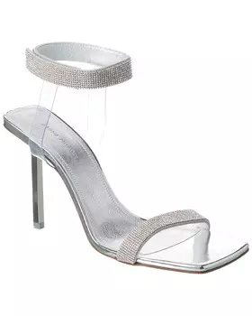 Сандалии AMINA MUADDI Rih из винила и кожи, серебро