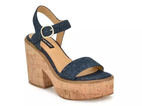 Сандалии Amye Platform Sandal Nine West, синий