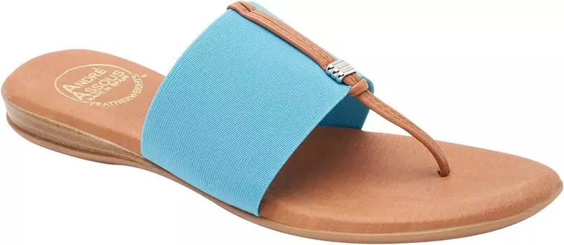 Сандалии Andre Assous Nice Featherweight Flat Sandal, цвет Turquoise