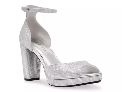 Сандалии Anne Klein Vista Platform, серебристый металлик