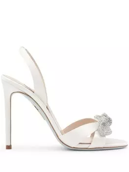 Сандалии Aquazzura 105 мм Very Bow, белый