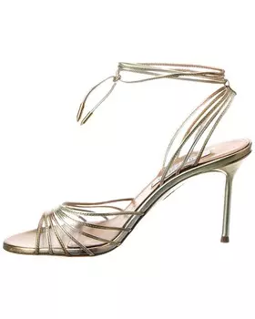 Сандалии Aquazzura Call Me 85 из винила и кожи, золото