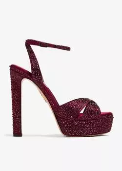 Сандалии Aquazzura Divine Plateau 130, бордовый