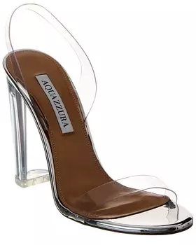 Сандалии Aquazzura So Nude 105 Plexi Slingback, серебряный