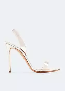 Сандалии AQUAZZURA So Nude Plexi sandals, серебряный