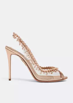 Сандалии Aquazzura Temptation Crystal, золотой