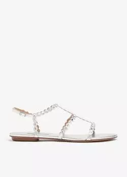 Сандалии Aquazzura Tequila Flat, серебряный