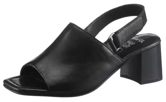 Сандалии Ara "BRIGHTON", летняя обувь, босоножки, каблук-блок, на липучке, ширина G, черный