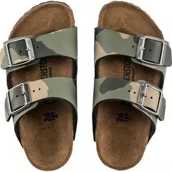 Сандалии «Аризона» — детские Birkenstock, цвет Desert Soil Camo Khaki Birko-Flor