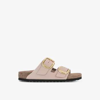Сандалии Arizona из кожи с двумя ремешками и большой пряжкой Birkenstock, бежевый
