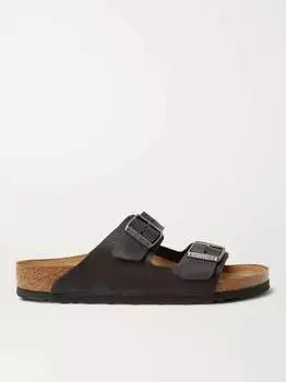 Сандалии Arizona из промасленной кожи BIRKENSTOCK, черный