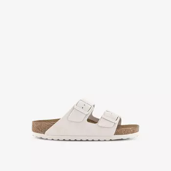 Сандалии Arizona из замши с двумя ремешками Birkenstock, белый