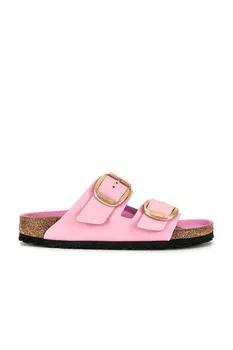 Сандалии Arizona с большой пряжкой Birkenstock, цвет High Shine Pink