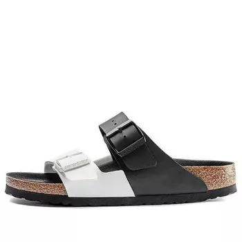 Сандалии arizona series fashion black white colorblock version sandals Birkenstock, белый