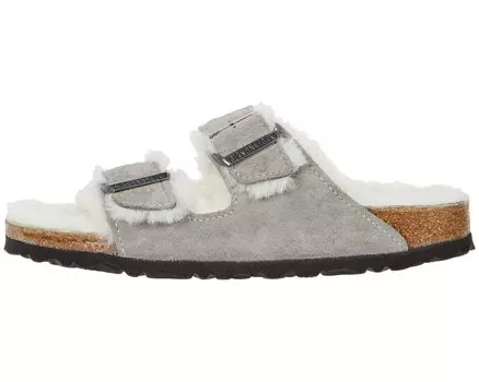 Сандалии Arizona Shearling Birkenstock, каменная монета