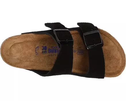 Сандалии Arizona Soft Footbed - Suede (Unisex) Birkenstock, черный