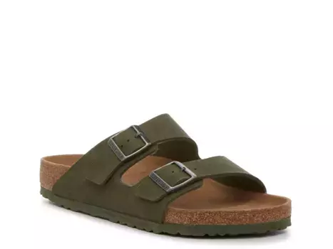 Сандалии Arizona Vegan Desert Dust Slide Sandal Birkenstock, темно-зеленый