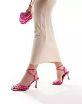 Сандалии Asos Design Wide Fit Harlow Mid Heeled, розовый