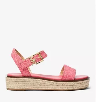 Сандалии-эспадрильи из искусственной кожи на платформе Michael Kors Michael Logo Platform Espadrille Richie, розовый