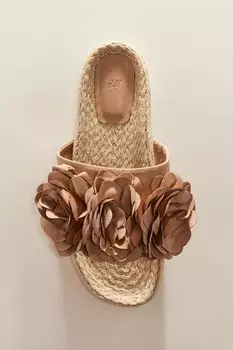 Сандалии эспадрильи с аппликацией H&M, бежевый