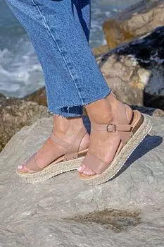 Сандалии-эспадрильи Samba на плоской подошве Novo, коричневый